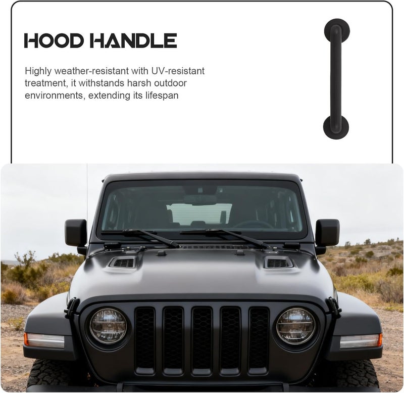 ibasenice Car Hood Handle - Black Front Hold Down Bracket For Car - Plastic Hood Release Handle Replacement Compatible For Wrangler - Image 5