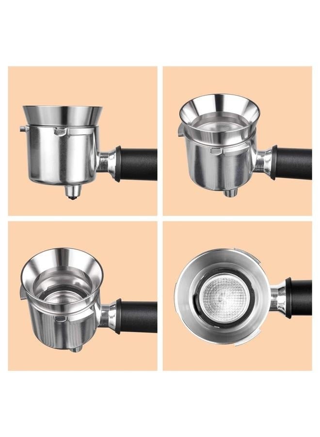 51mm Espresso Dosing Funnel, Stainless Steel Coffee Dosing Ring Compatible (51mm)-Magnetic Espresso Funnel Coffee Dosing Ring