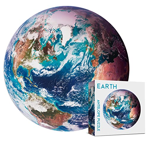 Antelope 1000 Piece Puzzle for Adults Space Earth Jigsaw Puzzles 1000 Pieces Telescope Planet Closeup Round Puzzle High Resolution Matte Finish No Dust Space Puzzle - Image 1