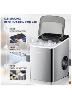 EYSIN EYSIN IC30 Stainless Steel Automatic Ice Maker Machine Portable Fast Ice Machine 2.2L Water Tank 12KG/24H  - Image 2