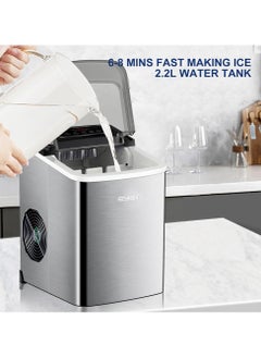 EYSIN EYSIN IC30 Stainless Steel Automatic Ice Maker Machine Portable Fast Ice Machine 2.2L Water Tank 12KG/24H  - Image 4