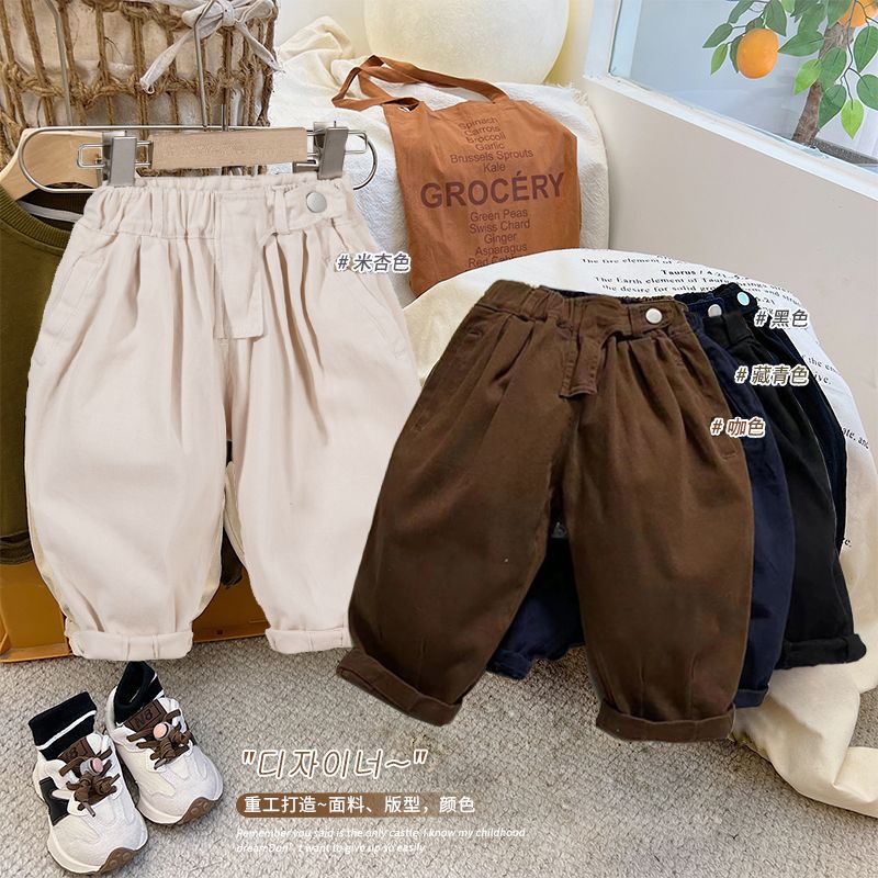 Girls' Pants Style Boys' Dad Pants Trendy Children'S New Style Baby Loose Casual Pants Toddlers - Image 2