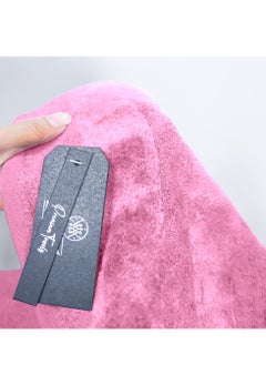 RIZARIES Luxury Bathrobe - 100% Soft Velour Cotton - Lite Pink- 4 Pieces set - Unisex  - Image 3