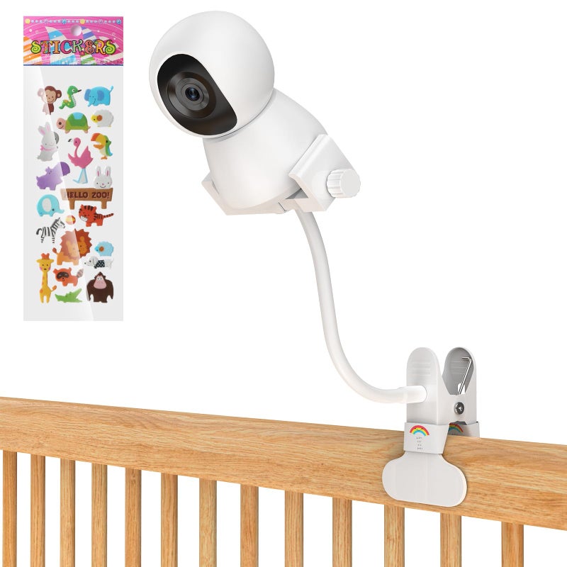 Vebiso 2025 Baby Monitor Mount - Universal Adjustable Monitor Flex Stand For Hello Baby  Nanit Pro  Infant Optics  Vtech & Most Baby Monitors - Detachable Arm Camera Clip Mount With Cute Stickers For Crib - Image 1