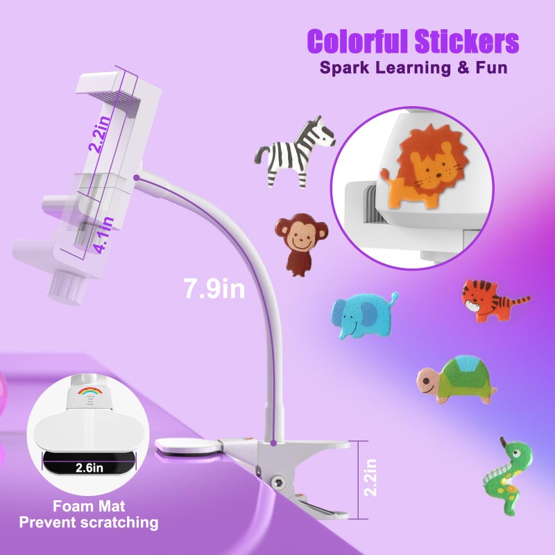 Vebiso 2025 Baby Monitor Mount - Universal Adjustable Monitor Flex Stand For Hello Baby  Nanit Pro  Infant Optics  Vtech & Most Baby Monitors - Detachable Arm Camera Clip Mount With Cute Stickers For Crib - Image 4