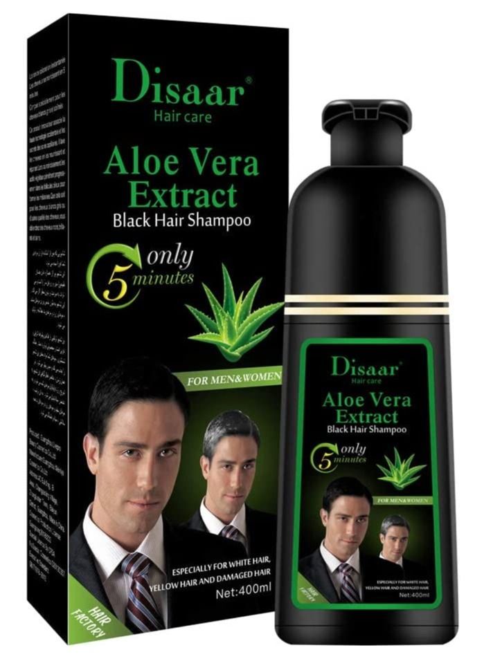 Disaar Aloe Vera Natural Black Hair Dye Shampoo 400 ml 