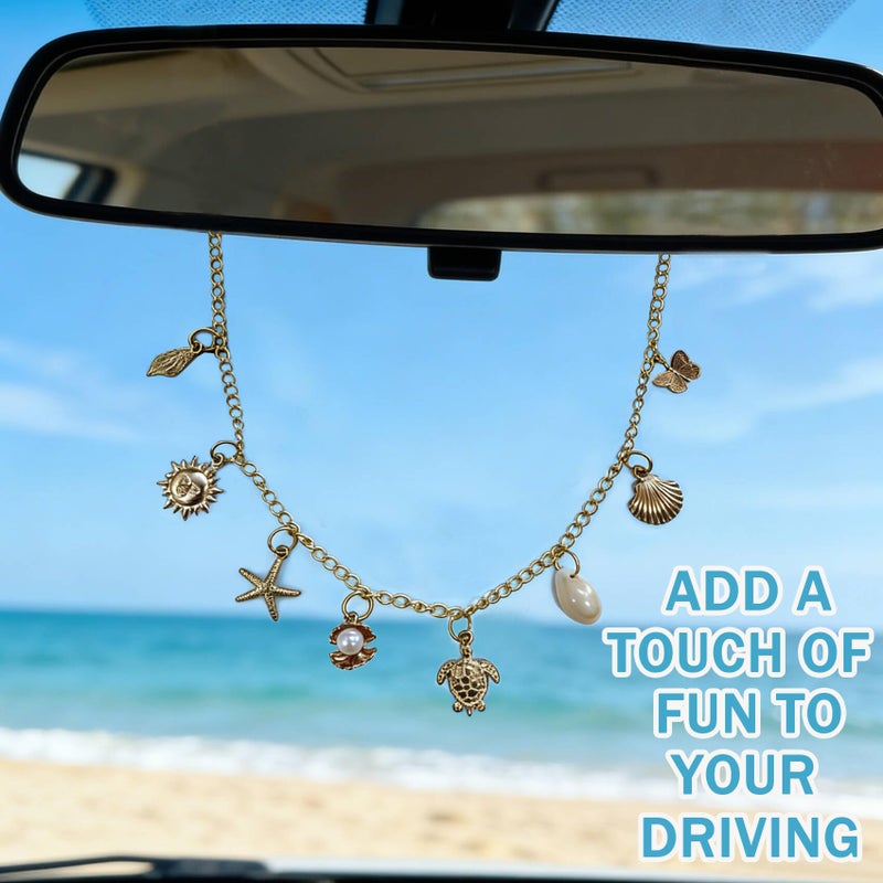 DoYoMo Rearview Mirror Charm for Car,Gold Car Hanging Accessories with Cross Western Cowgirl Sunflower Bee Heart Bow Gifts Cars Decor,Christian Faith Car Accessories Decor,Religion Gifts for Drivers - Image 2