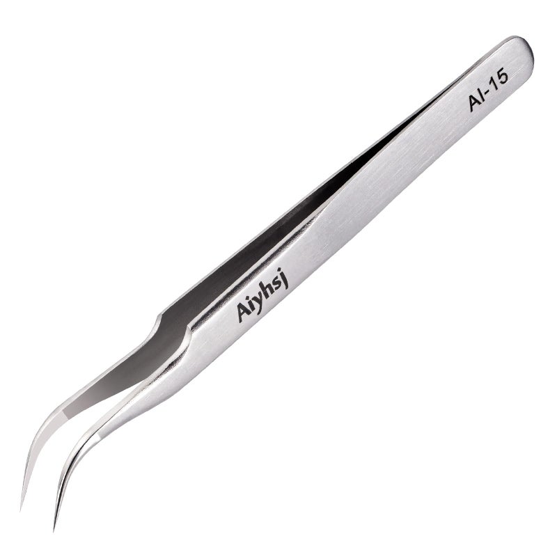 Precision Tweezer Upgraded Professional Fine Tip curved Highend Stainless Steel Tweezers for Craft Electronics Soldering Eyelash Extensions Laboratory Work JewelryMaking