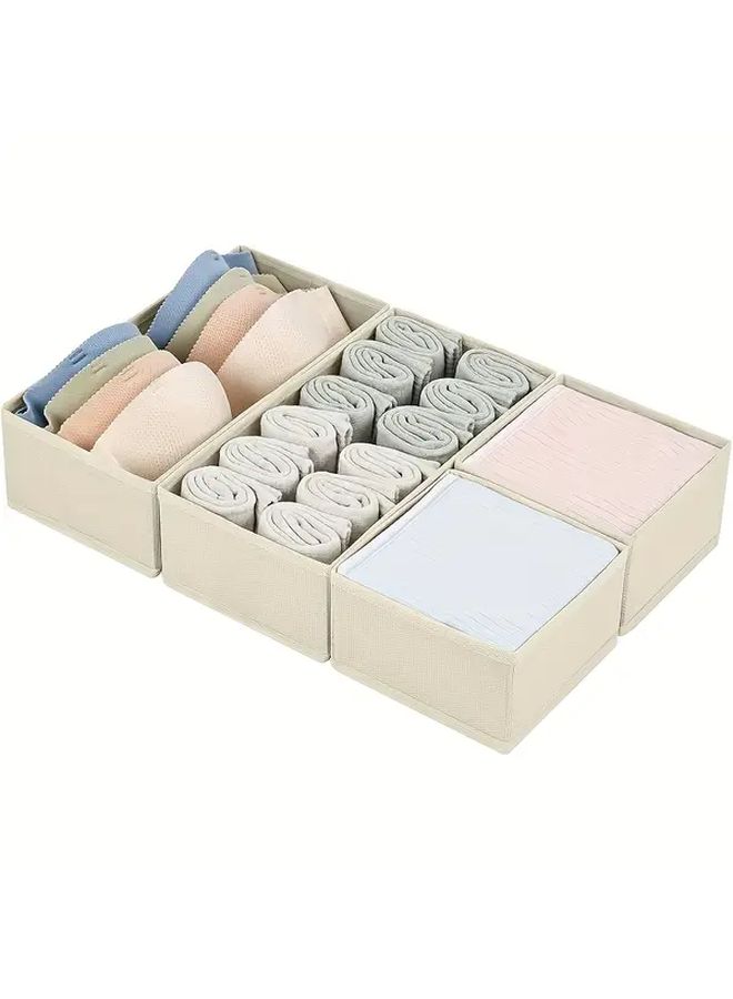 4 Pack Black Fabric Drawer Organizer For Clothes Socks Underwear Ties Storage Box - Image 1