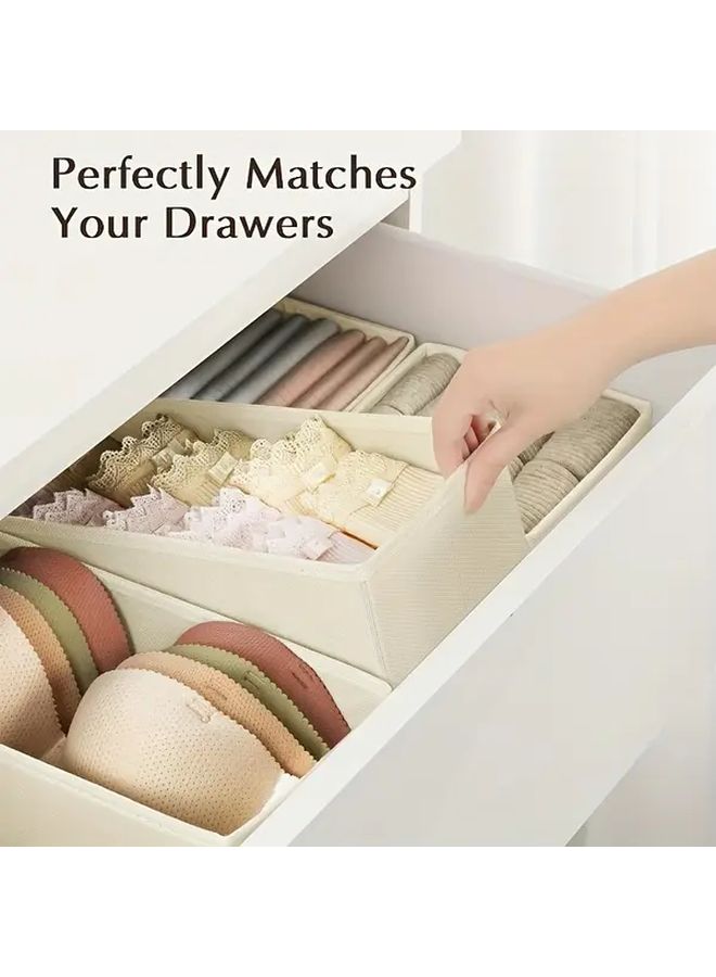 4 Pack Black Fabric Drawer Organizer For Clothes Socks Underwear Ties Storage Box - Image 5