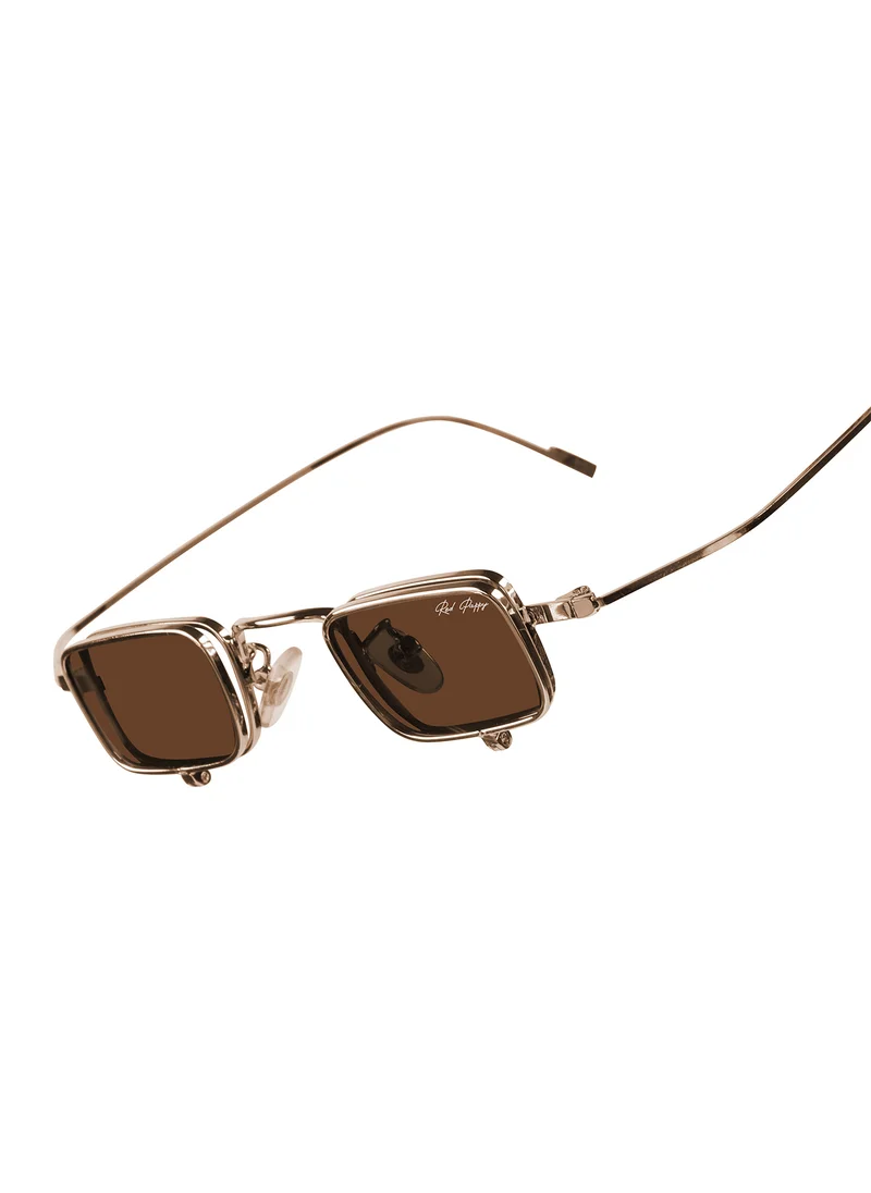 Woggles Red Pappy Optivex Brown Rectangle Sunglasses
