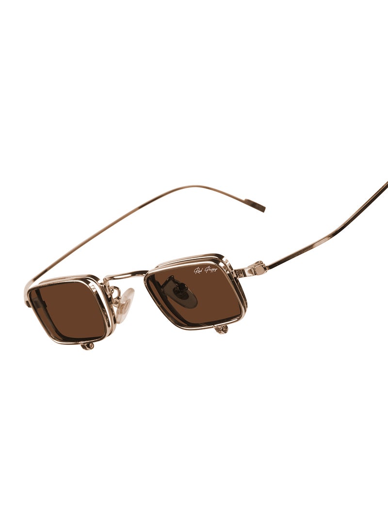 Woggles Red Pappy Optivex Brown Rectangle Sunglasses  - Image 2