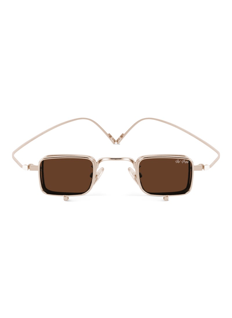 Woggles Red Pappy Optivex Brown Rectangle Sunglasses  - Image 1