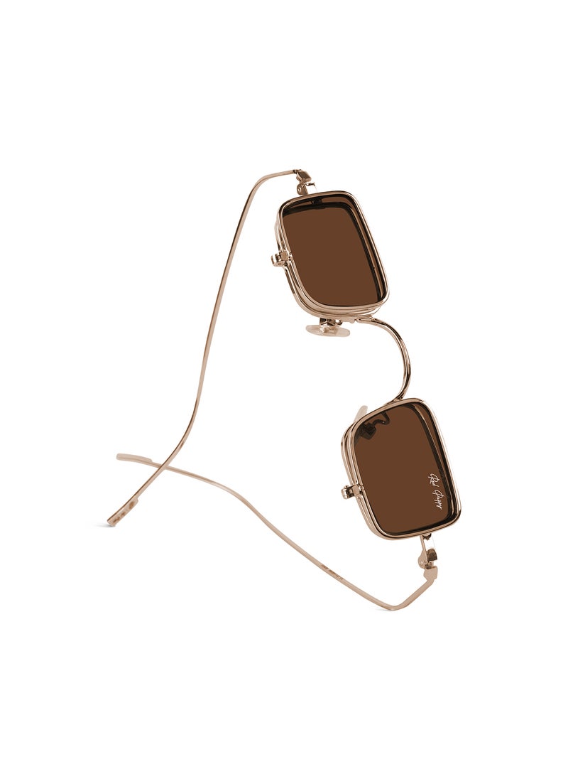 Woggles Red Pappy Optivex Brown Rectangle Sunglasses  - Image 4