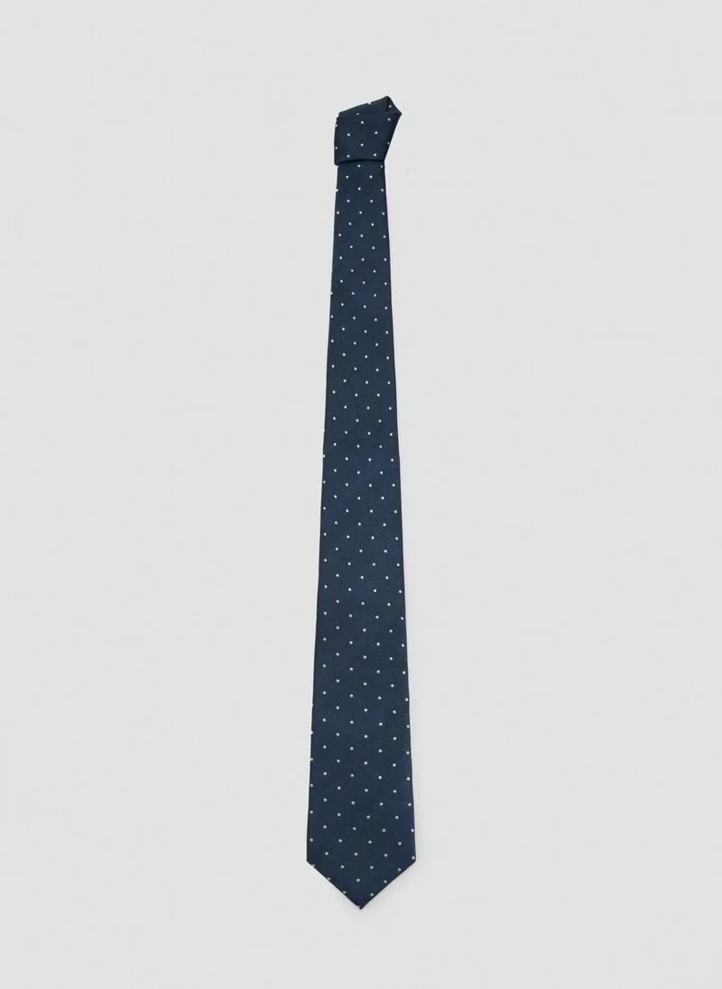 Polka-dot silk tie