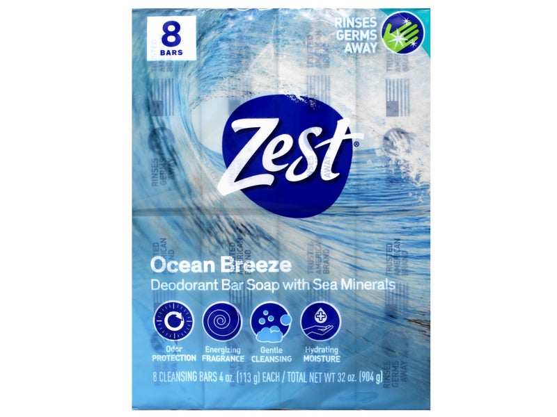 Zest Ocean Breeze Bar Soap - 8 Bars - Enriched With Sea Minerals - Rich Lathering Bars Leave Your Body Feeling Smooth And Moisturized with an Invigorating Scent - Image 3