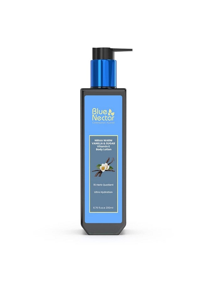 Blue Nectar لوشن الجسم الأزرق نكتار المرطب الفائق بالفانيليا الدافئة للبشرة الجافة والدهنية مع فيتامين E المستخلص من النباتات | زبدة الجسم الطبيعية | لوشن الجسم الشتوي | مرطب عميق للوجه والجسم | (16 عشبة، 200 مل) - Image 1