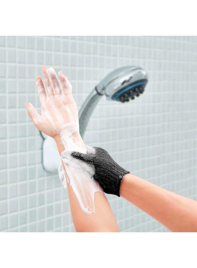 Rainmae 6Pairs Exfoliating Gloves - Premium Black Scrub Wash Mitt for Bath or Shower - Luxury Spa Exfoliation Accessories for Beauty Spa Massage, Suitable for Men and Women  - Image 5
