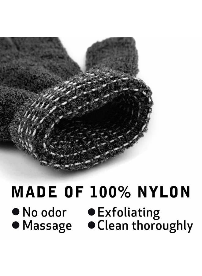 Rainmae 6Pairs Exfoliating Gloves - Premium Black Scrub Wash Mitt for Bath or Shower - Luxury Spa Exfoliation Accessories for Beauty Spa Massage, Suitable for Men and Women  - Image 2