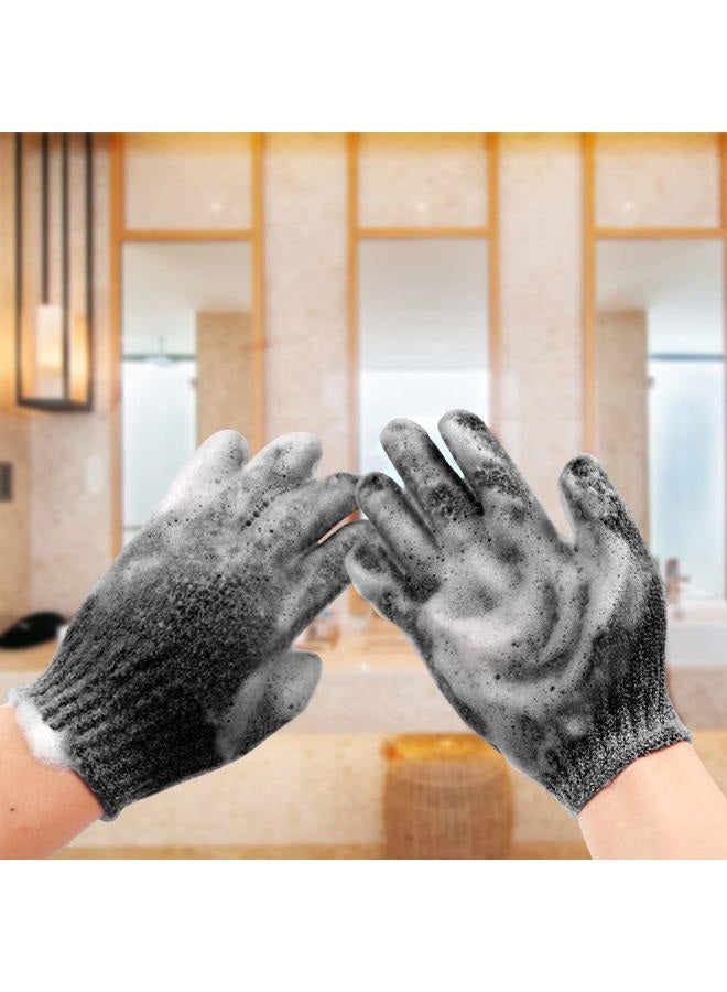 Rainmae 6Pairs Exfoliating Gloves - Premium Black Scrub Wash Mitt for Bath or Shower - Luxury Spa Exfoliation Accessories for Beauty Spa Massage, Suitable for Men and Women  - Image 4