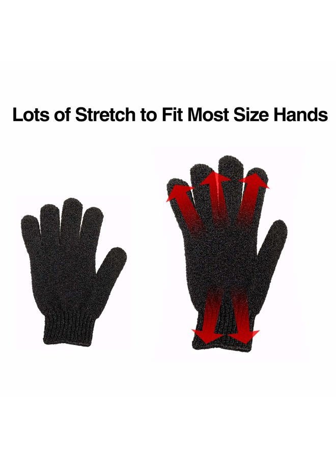 Rainmae 6Pairs Exfoliating Gloves - Premium Black Scrub Wash Mitt for Bath or Shower - Luxury Spa Exfoliation Accessories for Beauty Spa Massage, Suitable for Men and Women  - Image 3