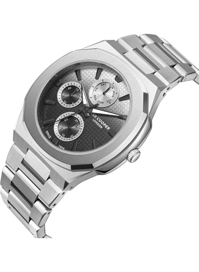 Lee Cooper Lee Cooper Men's VX7NE1 Movement Watch, Multi Function Display and Metal Strap - LC08047.350, Black