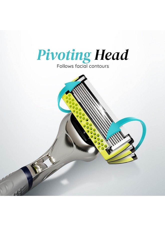LetsShave Pro 7 Max Razor Cartridges For Men | World'S First & Only 7-Blade Shaving Razor With Precision Blades & Honey Comb Guard Bar | Argan Oil, Aloe & Vitamin E - 1 Count - Image 3