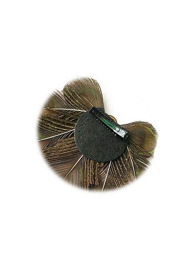 Fodattm Women Bohemian Peacock Feather Hair Clip Hair Pin Elegant Fascinator Wedding Dance Party Headdress Headwear Hair Accessory Sequined Showgirl Headpiece (Style 3) - Image 4