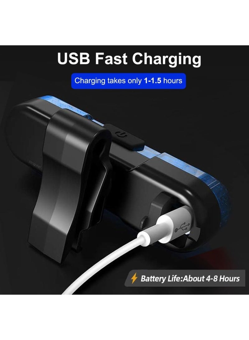 SYOSI LED Bike Tail Light 2 Pack, USB Rechargeable, Bright Bicycle Rear Cycling Safety Flashlight with 4 Light Modes, 360 Degree Rotatable, Watterproof, Shockproof, Easy to Install (Red & Bule) - Image 3