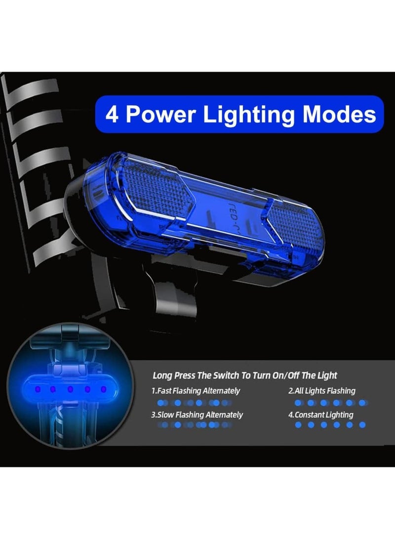 SYOSI LED Bike Tail Light 2 Pack, USB Rechargeable, Bright Bicycle Rear Cycling Safety Flashlight with 4 Light Modes, 360 Degree Rotatable, Watterproof, Shockproof, Easy to Install (Red & Bule) - Image 5