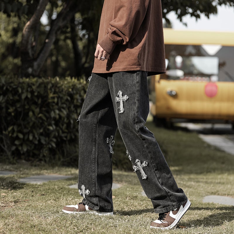 Unisex Classic Denim Jeans Loose Fit Daily Outdoor Wear - Image 2