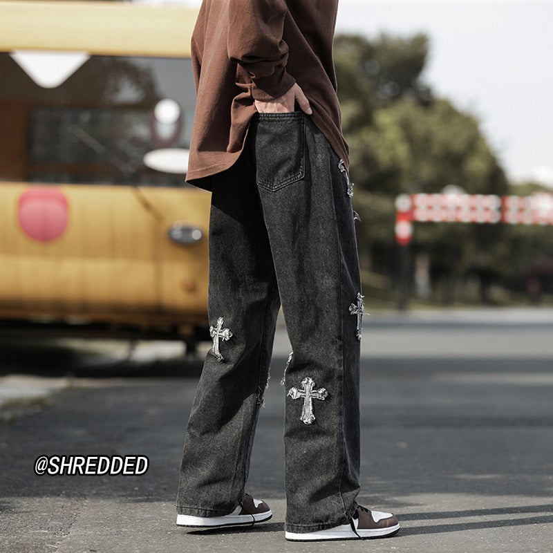 Unisex Classic Denim Jeans Loose Fit Daily Outdoor Wear - Image 4
