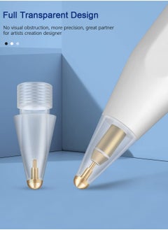 KASTWAVE نقطة استبدال شفافة كاملة متوافقة مع قلم أبل، نقطة متينة محسّنة لقلم أبل الجيل 1/2 (4 قطع)  - Image 1