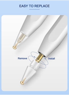 KASTWAVE نقطة استبدال شفافة كاملة متوافقة مع قلم أبل، نقطة متينة محسّنة لقلم أبل الجيل 1/2 (4 قطع)  - Image 2