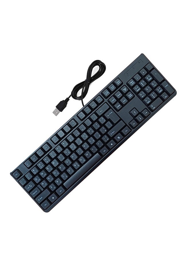 Wired keyboard with USB port Arabic-English convenient and comfortable for the eyes /K122