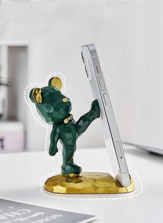 Bear Mobile Phone Holder,Cute Bear Phone Stand Desk Accessories,Home Office Desk Decor Compatible With All Smartphones Resin - Image 1