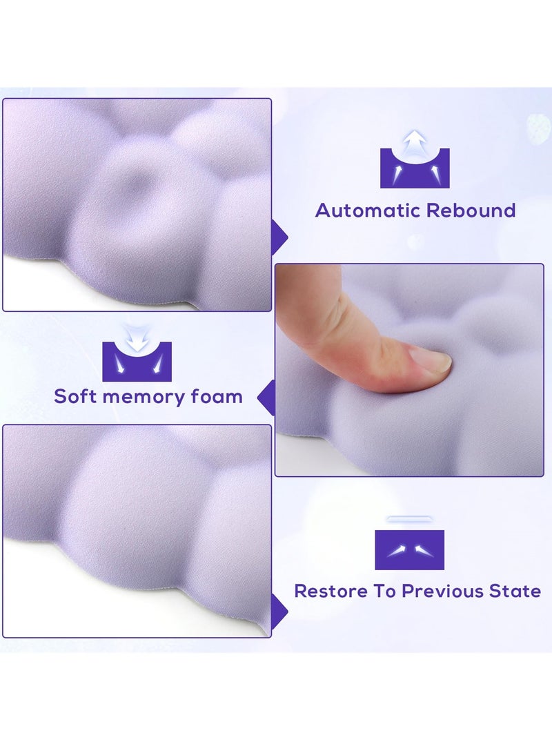 Ergonomic Cloud Wrist Rest for Keyboard, High Density Memory Foam with Non-Slip Base, Ideal for Home Office, Gaming and Computer Use, Purple - Image 4