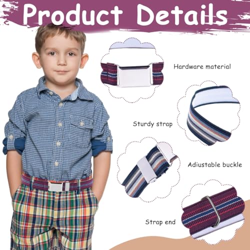 GUSTAVE 2 Pack Stretchy Stripe Kids' Belt for Boys Toddlers 2-4 Years Old (Fit Waist 35-50cm) - Image 3