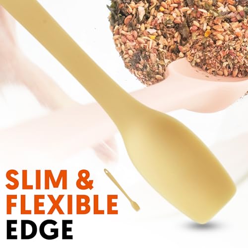 Firgi Platinum Silicone Topping Spatula for Cooking – BPA Free Heat Resistant Cooking Utensils for Non Stick Pans – One-Piece Spoonula for Baking, Mixing & More – Kitchen Scraper 10.7” Yellow - Image 3