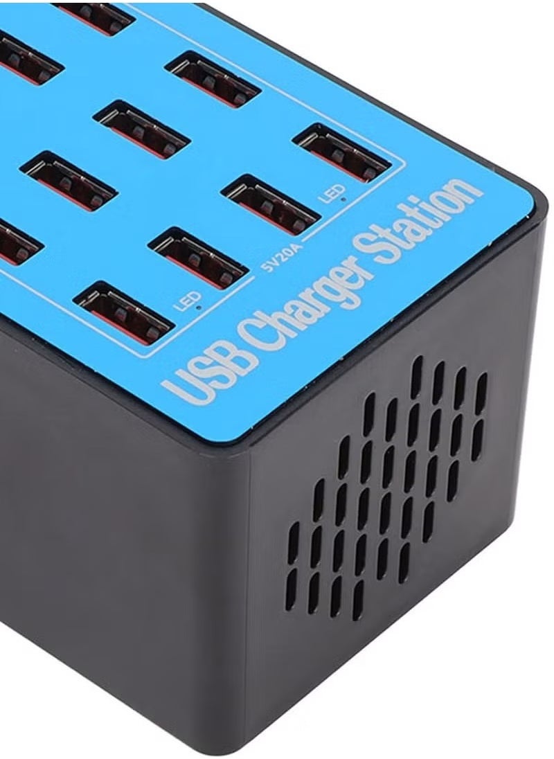 ELTRAZONE Smart USB Charging Station 20-Port 100W – High-Speed Multi-Port USB Charger Hub with Smart Detection Technology for Smartphones, Tablets, Power Banks & USB Devices – Compact Desktop Charging Organizer for Home & Office  - Image 3