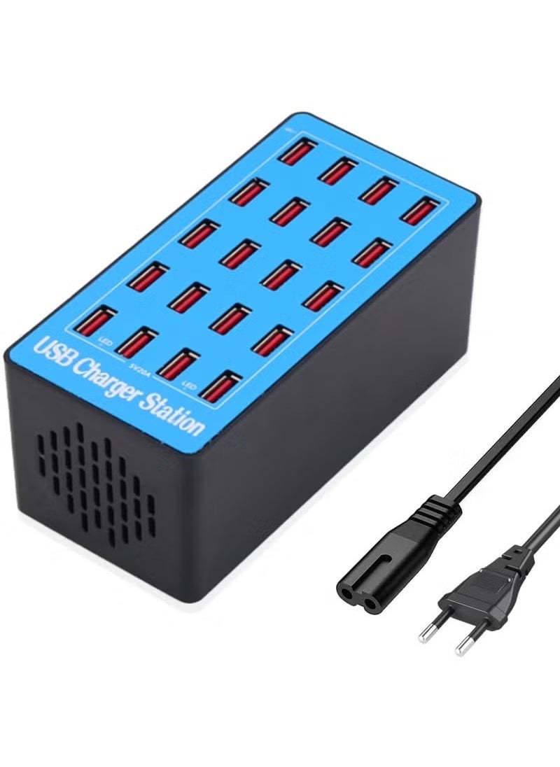 ELTRAZONE Smart USB Charging Station 20-Port 100W – High-Speed Multi-Port USB Charger Hub with Smart Detection Technology for Smartphones, Tablets, Power Banks & USB Devices – Compact Desktop Charging Organizer for Home & Office  - Image 5