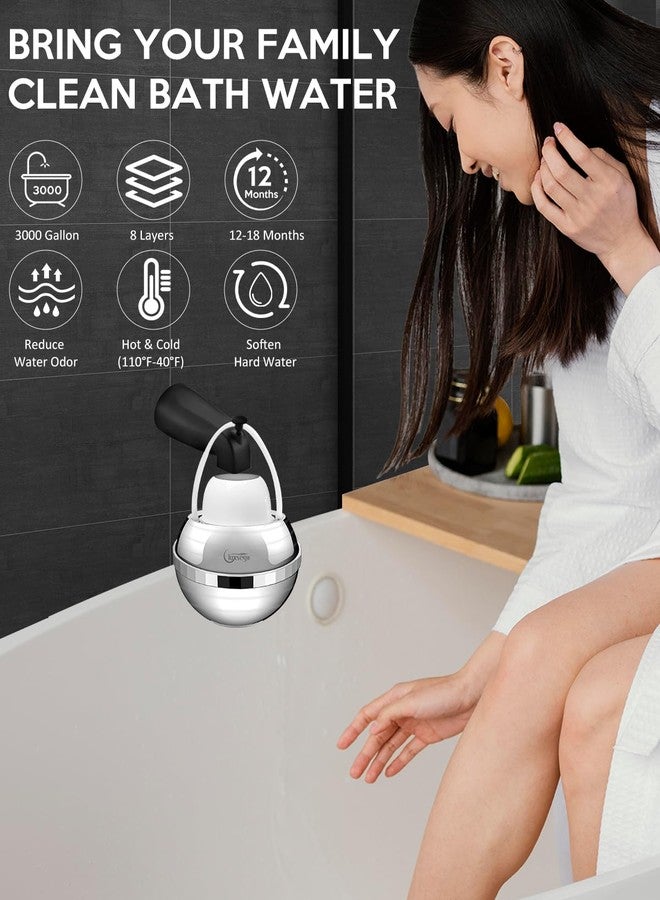 Luxsego KDF55 Bath Filter for Tub, 8 Stages Bath Water Filters for Shower, BPA Free Filter for Bathtub Soften Hard Water, Purify Water Removes Residual Chlorine for Kid, Chrome-plate - Image 2