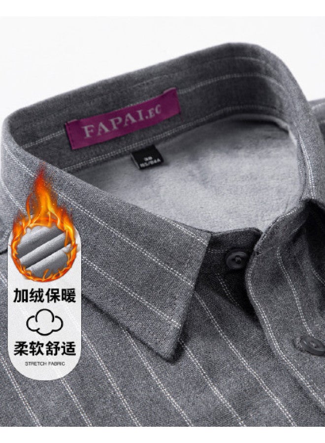Fapai High-cost-effective Casual Striped Shirt Business Long-sleeve Top Men's - Image 1