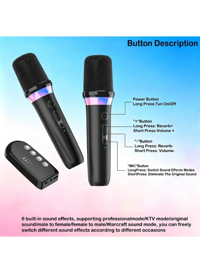Arabest Dual Handheld Rechargeable Car Karaoke Dynamic Microphones, Volume Control Mic for Singing Speech Home Entertainment - Image 2