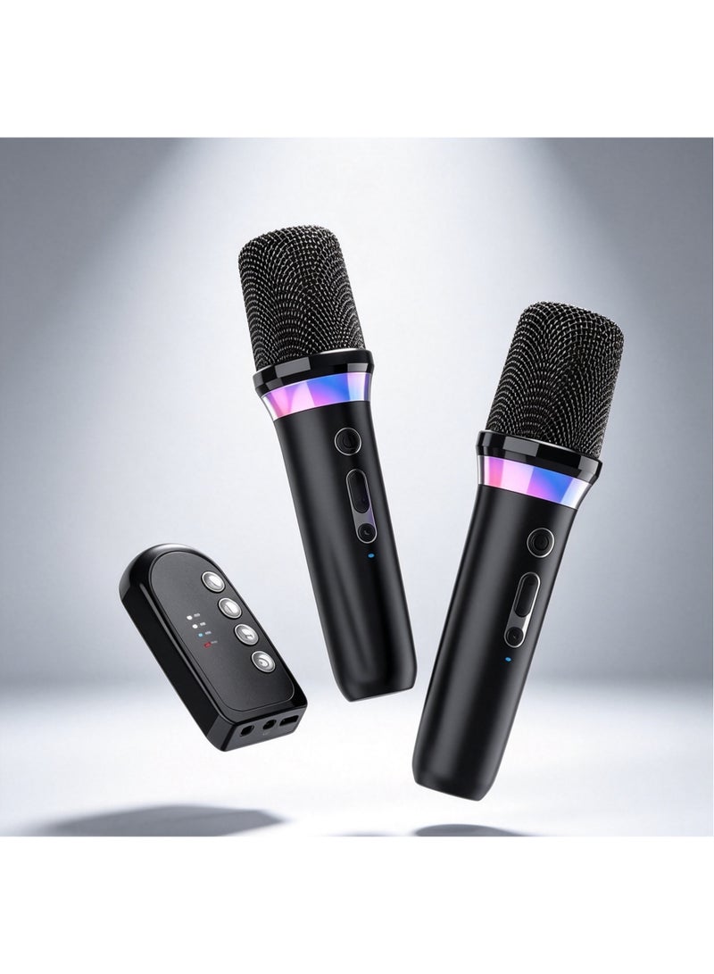 Arabest Dual Handheld Rechargeable Car Karaoke Dynamic Microphones, Volume Control Mic for Singing Speech Home Entertainment - Image 1