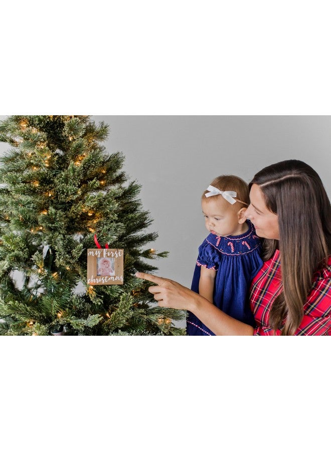 Pearhead Baby’s First Christmas Wooden Picture Frame Ornament, Newborn Milestone Keepsake Photo, Holiday Gift For New and Expecting Parents, Rustic My First Christmas Ornament - Image 5