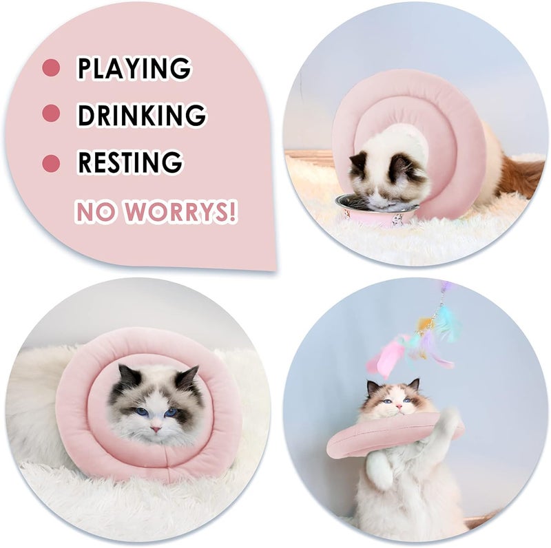 Cat Cone, Soft Dog Cone Collar After Surgery, Water-Proof Comfortable Dog Recovery Cone Anti-Bite Lick Wound Healing, Pet Cone for Small Medium or Large Dogs and Cats (S) - Image 2