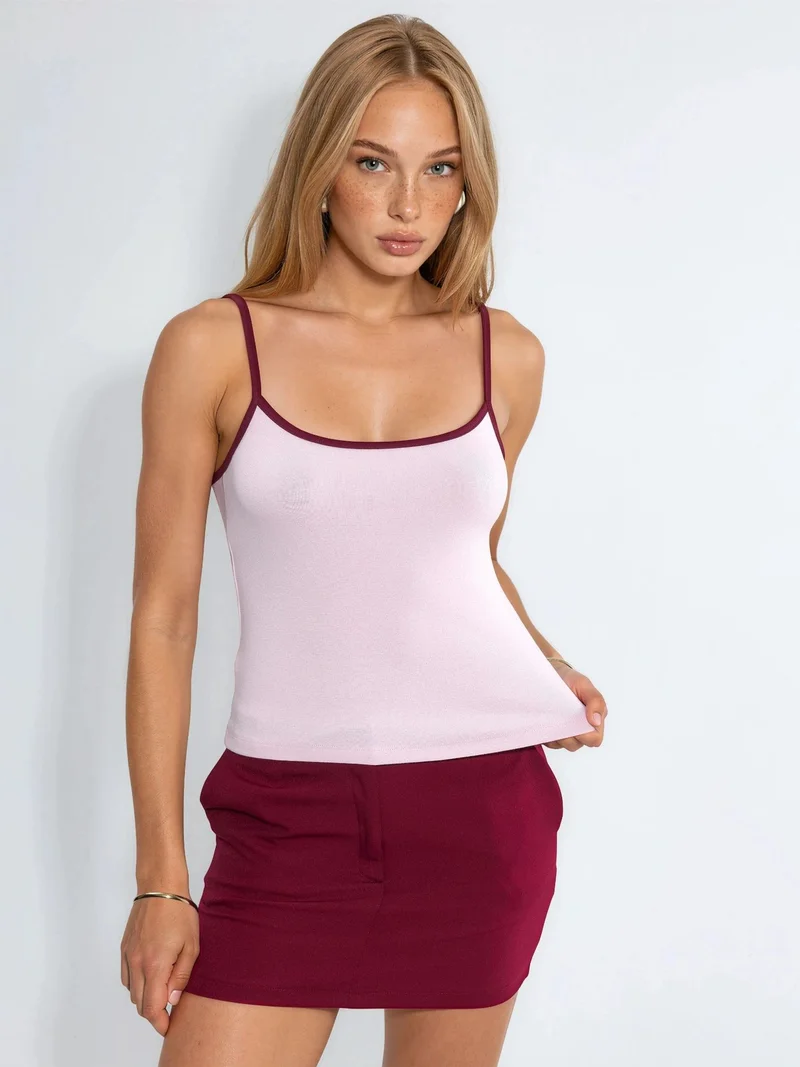 بوسيم BUSEM Solid U Collar Sleeveless Modal Blend Cami