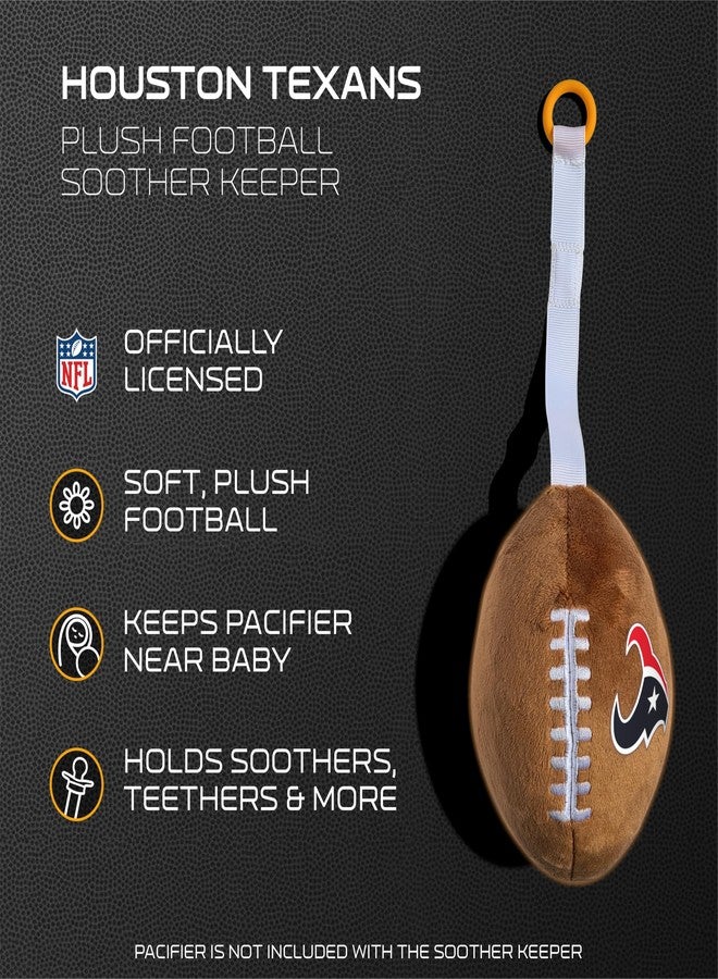 Smilo Houston Texans Plush Football Pacifier Holder by Smilo - Officially Licensed NFL Soother Holder - Soft Plush Toy and Dummy Holder - Fits Any Pacifier - Stroller Accessory & Newborn Essential - Image 4