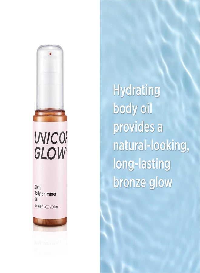 UNICORN GLOW 𝗨𝗡𝗜𝗖𝗢𝗥𝗡 𝗚𝗟𝗢𝗪 GLAM BODY SHIMMER OIL 01 BILLION - Image 2
